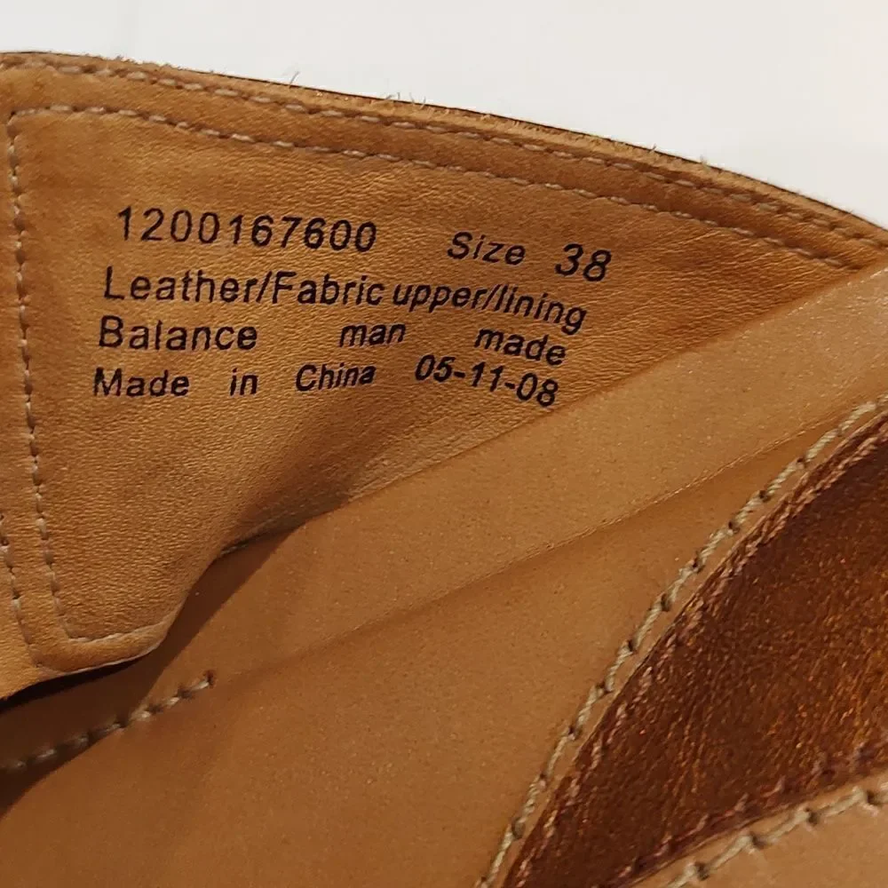 Dansko Brown Ava Wedge Slip On Cross Strap Comfort Sandals Size 38